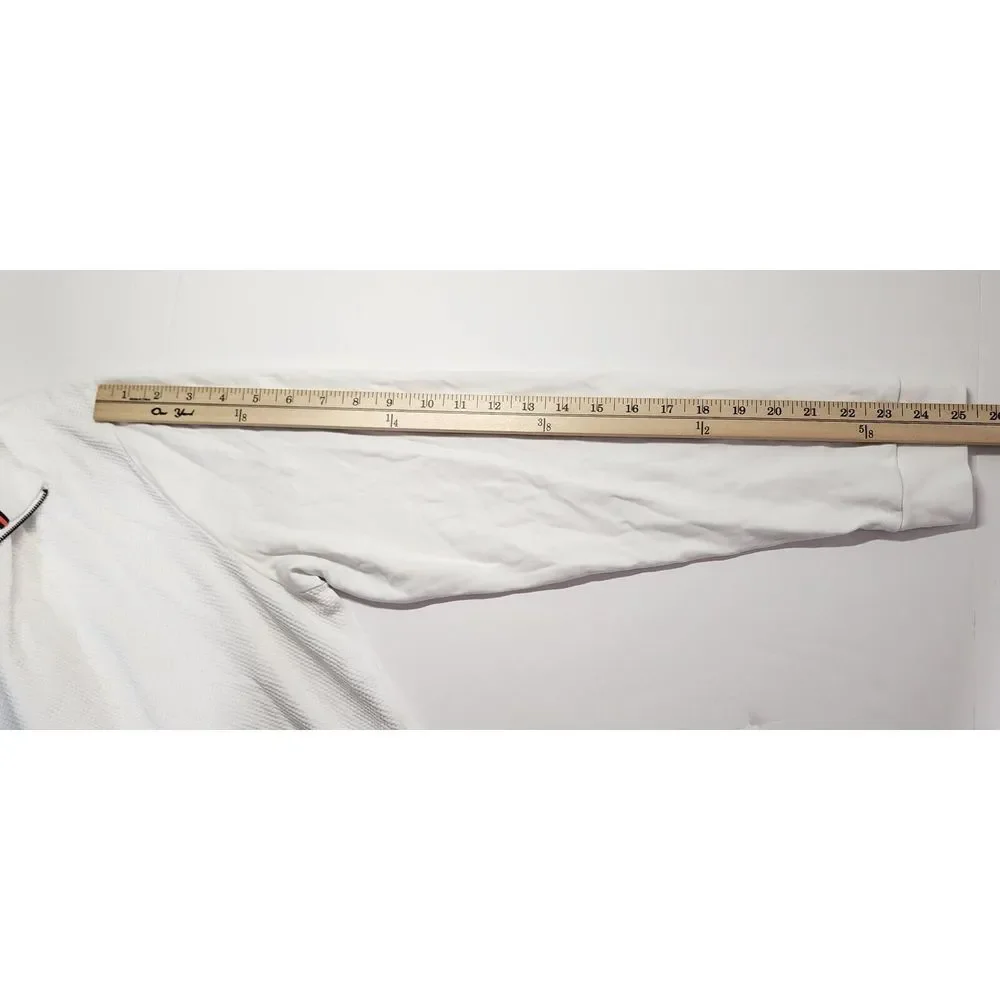 Bugatchi Mens Size XL White‎ Long Sleeve 11/4 Zip Pullover